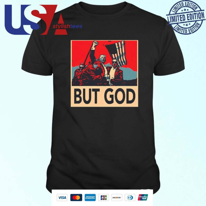 David J Harris Jr Wearing Donald Trump But God T T-shirt