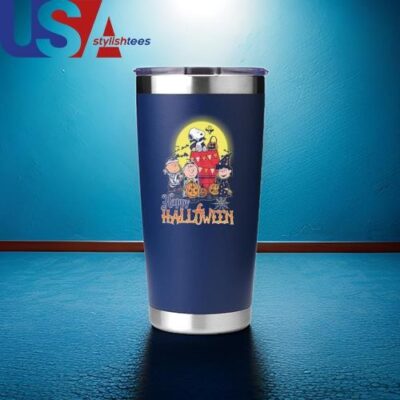 Snoopy With Charlie Brown And Friends Happy 2024 Halloween Mug, Tumbler Tumbler 20oz Black