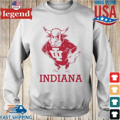 Vintage Indiana University Hoosiers Bison Mascot Sweater trang-min
