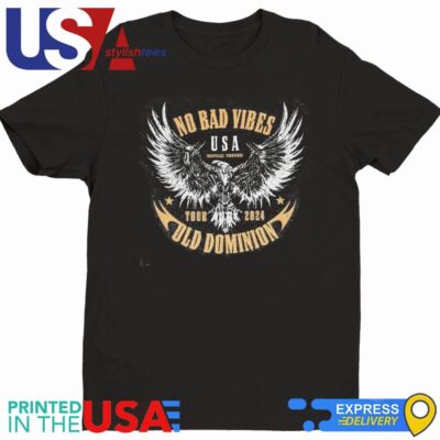 Old Dominion No Bad Vibes Moto USA Nashville, Tennessee Eagle Tour 2024 Shirt