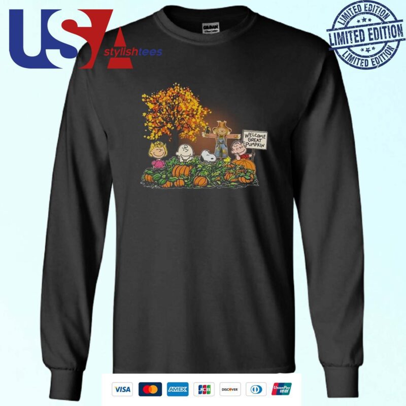 Snoopy And Friends Peanuts Autumn Welcome Great Pumpkin Halloween Sweater