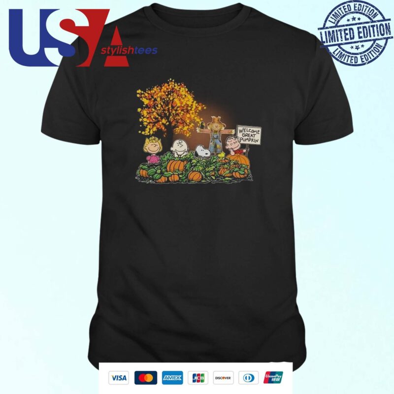 Snoopy And Friends Peanuts Autumn Welcome Great Pumpkin Halloween T-shirt