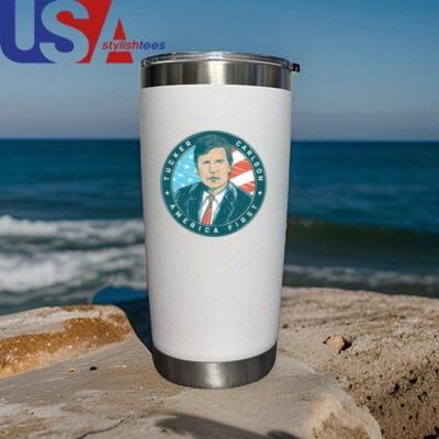 Tucker Carlson America First 2.0 Mug, Tumbler Tumbler 20oz White