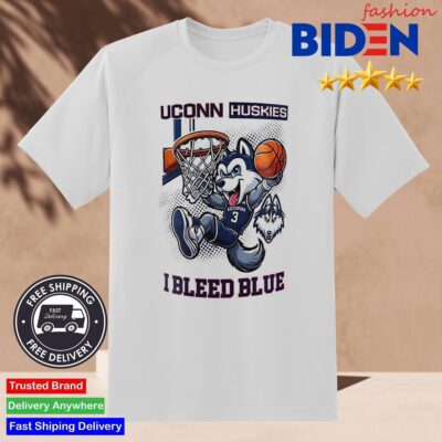 Uconn Huskies 2024 Basketball National Champions Mascot I Bleed Blue Shirt