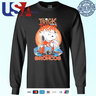 Trick Treat Snoopy Teams Denver Broncos Halloween Sweater