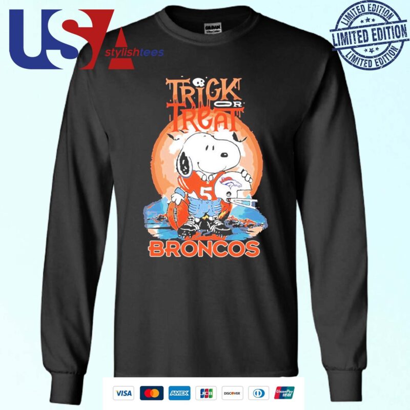 Trick Treat Snoopy Teams Denver Broncos Halloween Sweater