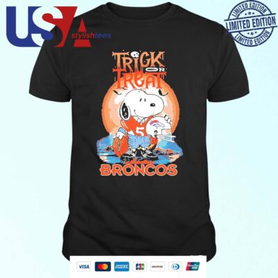 Trick Treat Snoopy Teams Denver Broncos Halloween T-shirt