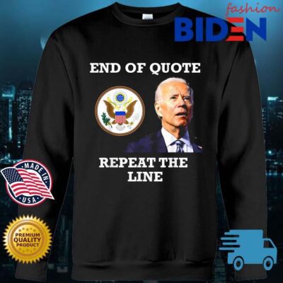 Official Joe Biden end of quote repeat the line s Bidenfashion sweater den