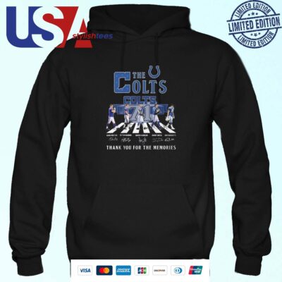 The Indianapolis Colts 1953-2024 71 Years Signatures Thank You For The Memories Abbey Road Hoodie