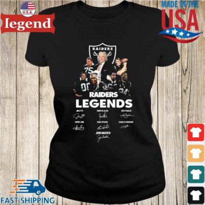 NFL John Madden Raiders Legends Signatures Shirt Ladies den-min