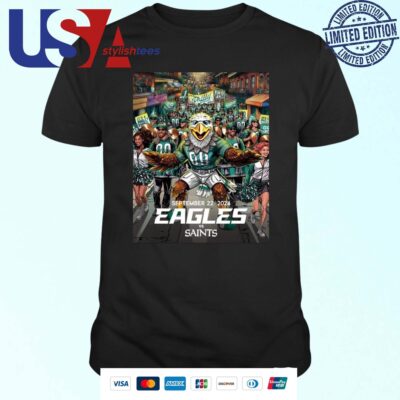 Philadelphia Eagles Vs. New Orleans Saints Birds In The Big Easy 2024 T-shirt