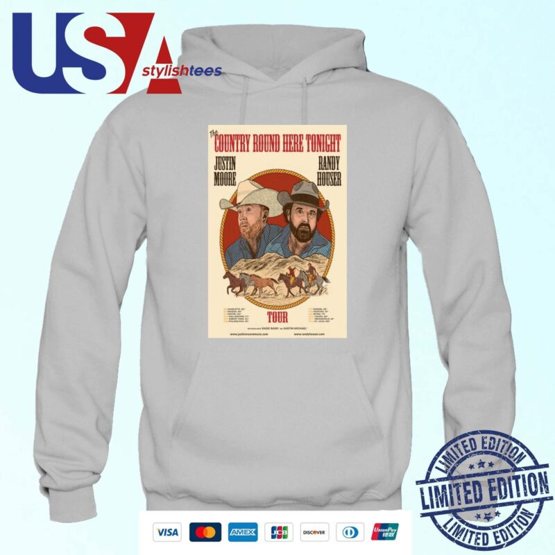 The Country Round Here Tonight Justin Moore & Randy Houser Tour 2024 Hoodie