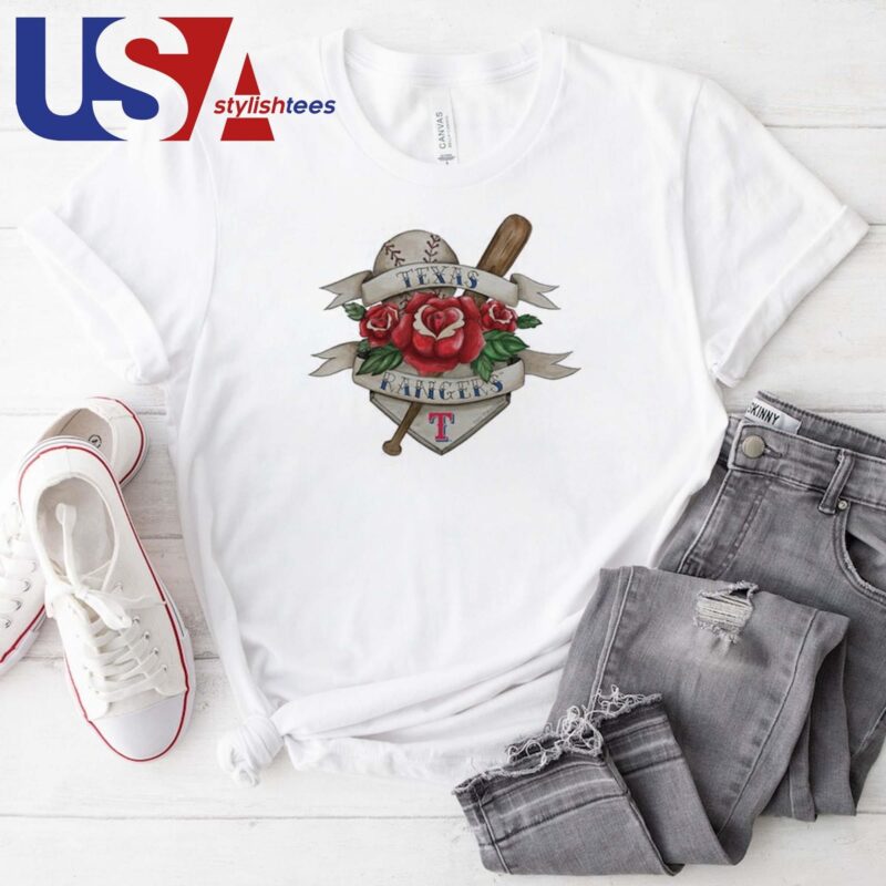 Texas Rangers Tattoo Rose 2024 T-shirt