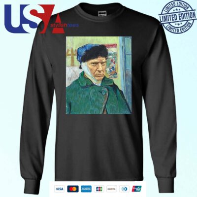 Official Donald Trump with a bandaged ear in the style of Van Gogh painting Sweater