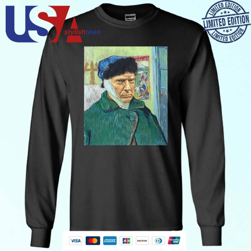 Official Donald Trump with a bandaged ear in the style of Van Gogh painting Sweater