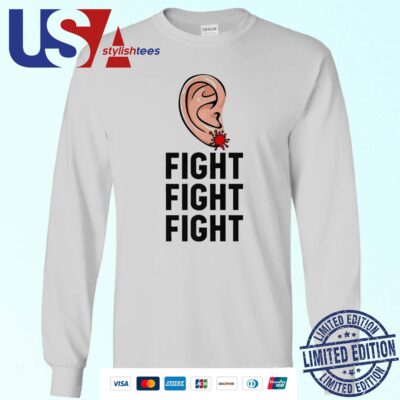 Trump Head Cartoon Bloody Ear 2024 Vote Survivor Fight Fight Sweater