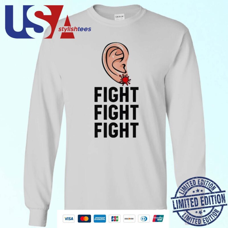 Trump Head Cartoon Bloody Ear 2024 Vote Survivor Fight Fight Sweater