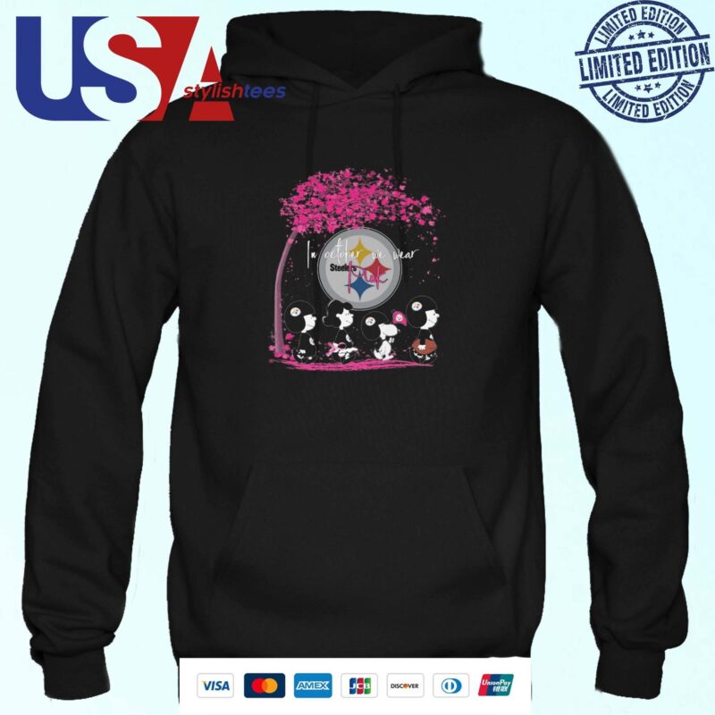 Peanuts Characters Pittsburgh Steelers In October We Wear Pink 2024 Hoodie