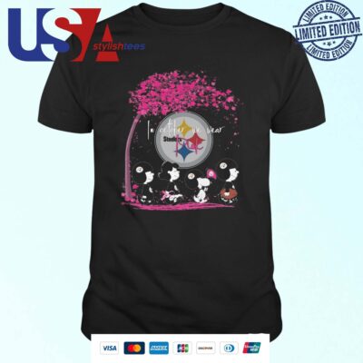 Peanuts Characters Pittsburgh Steelers In October We Wear Pink 2024 T-shirt