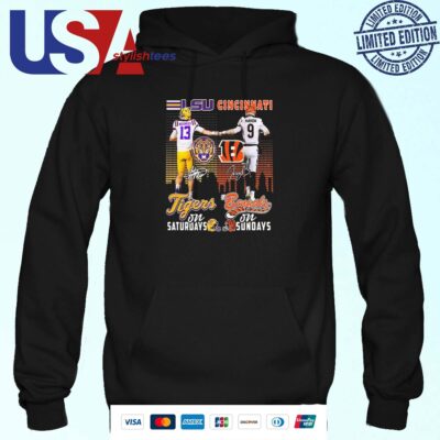 Nussmeier Burrow Tigers On Saturdays Bengals On Sundays Hoodie
