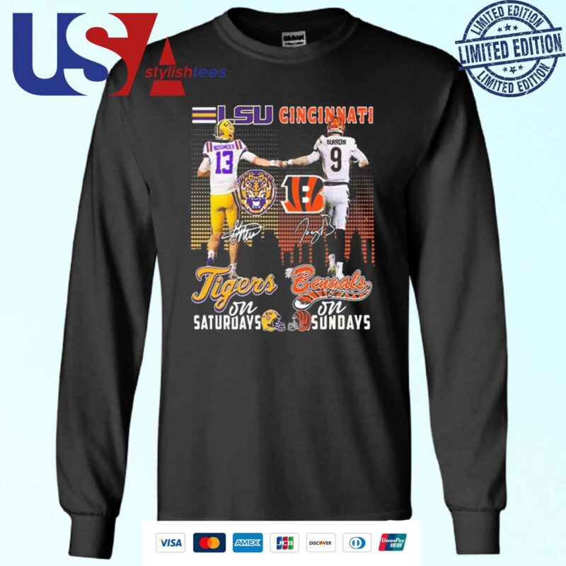 Nussmeier Burrow Tigers On Saturdays Bengals On Sundays Sweater