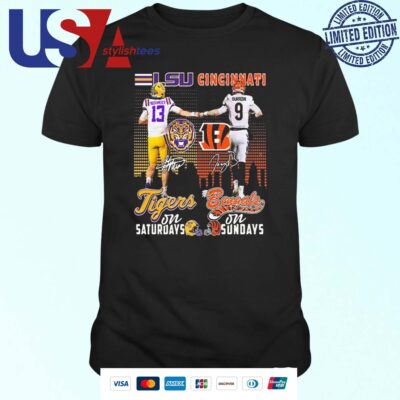 Nussmeier Burrow Tigers On Saturdays Bengals On Sundays T-shirt