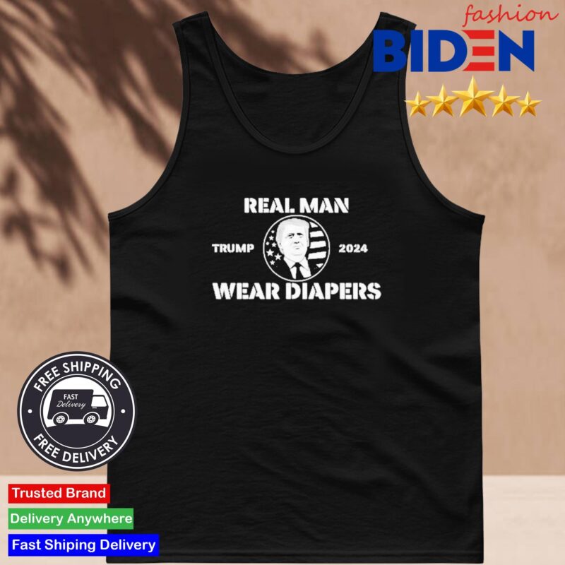 Trump 2024 Real Men Wear Diapers American Flag Tank Top