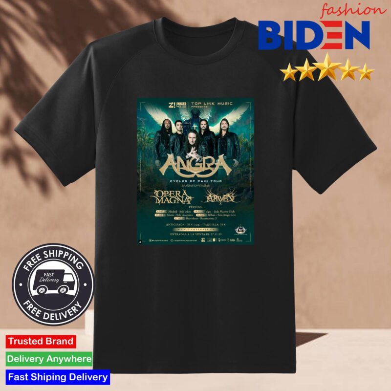 Official Angra Cycles of Pain Tour 2024 Shirt