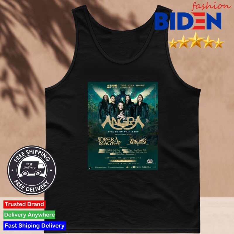 Official Angra Cycles of Pain Tour 2024 Shirt Tank Top Den
