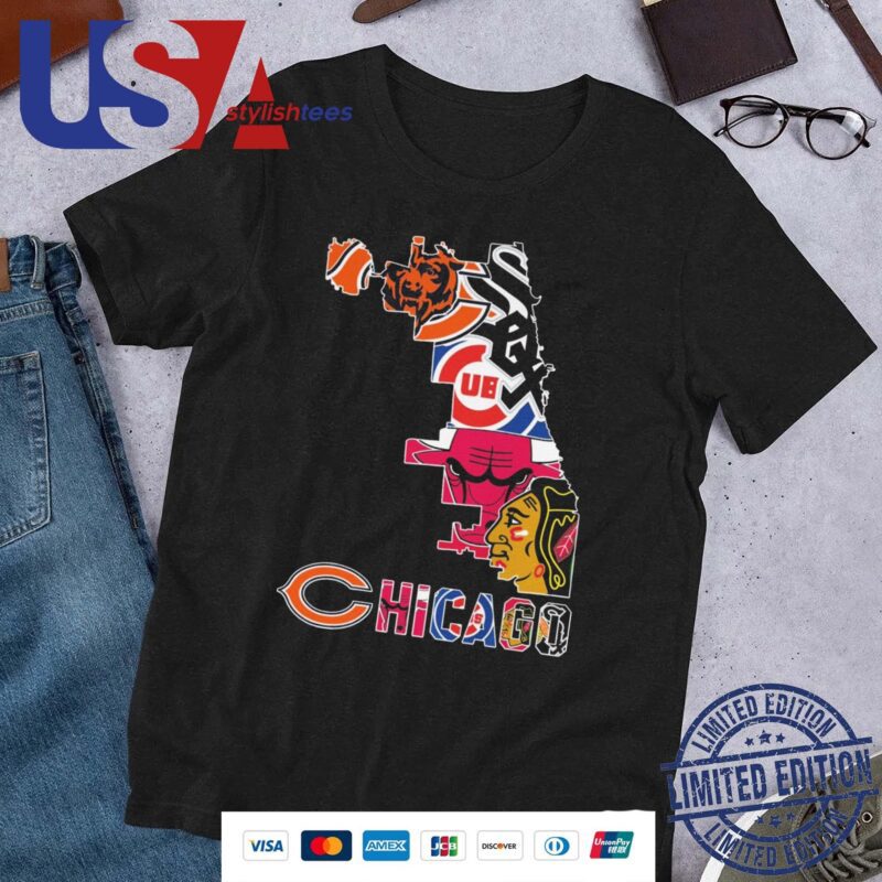 Chicago Sport Team Logo Bears Bulls Cubs And Blackhawks Unisex Shirt