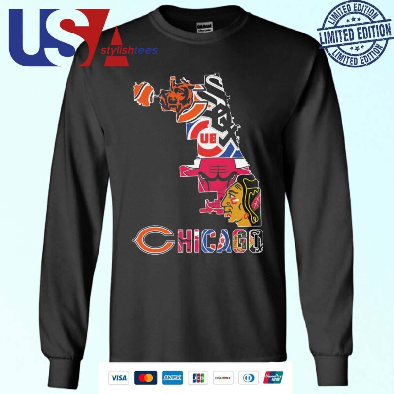 Chicago Sport Team Logo Bears Bulls Cubs And Blackhawks Unisex Sweater