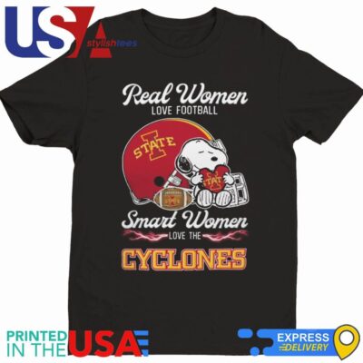 Iowa State Cyclones x Snoopy Real Women Love Football Smart Women Helmet 2024 Shirt