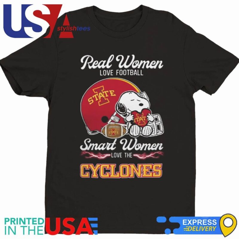 Iowa State Cyclones x Snoopy Real Women Love Football Smart Women Helmet 2024 Shirt