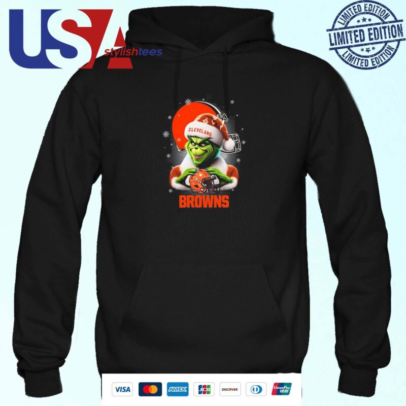 The Santa Grinch Love Cleveland Browns NFL Merry Christmas 2024 Hoodie