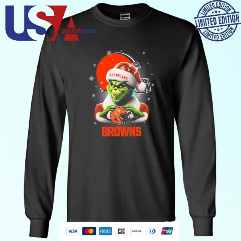 The Santa Grinch Love Cleveland Browns NFL Merry Christmas 2024 Sweater