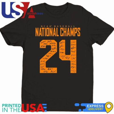 Tennessee Vols 2024 Baseball National Champions Nil Dark Mode Shirsey Signatures Shirt