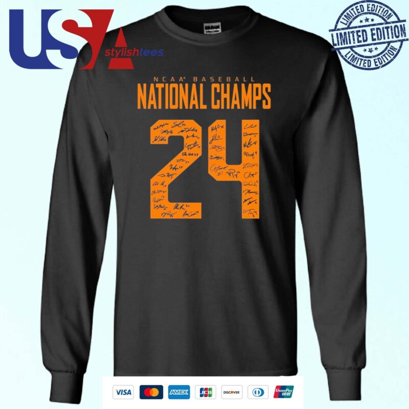 Tennessee Vols 2024 Baseball National Champions Nil Dark Mode Shirsey Signatures Sweater