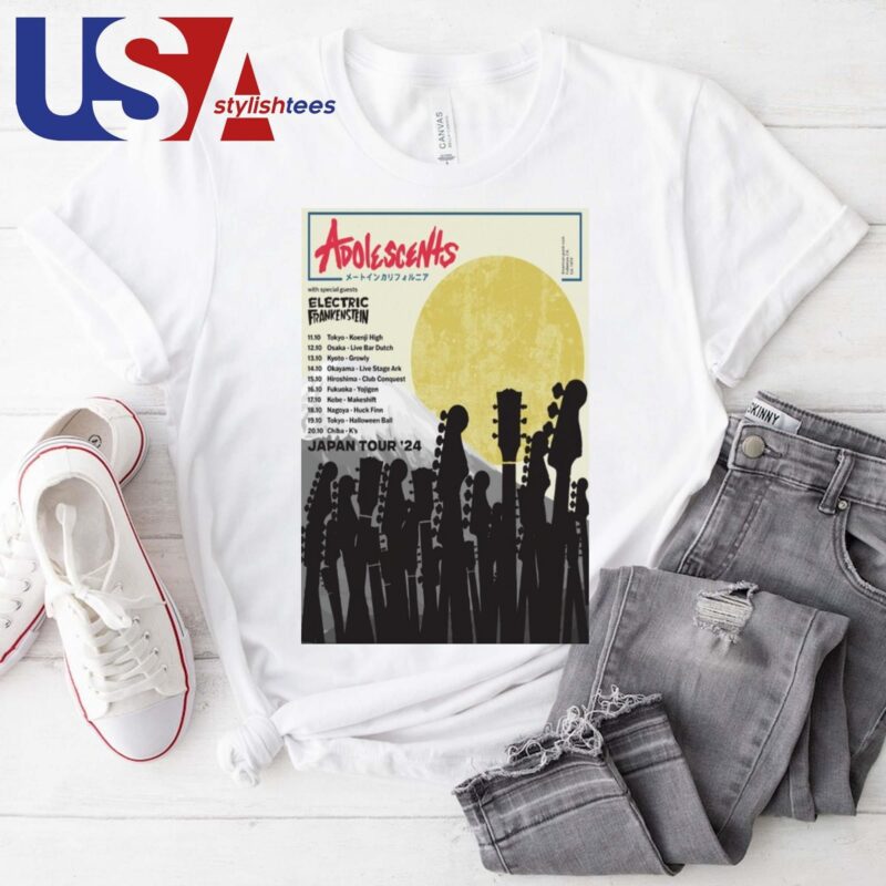 The Adolescents With Electric Frankenstein Tour Japan 2024 T-shirt