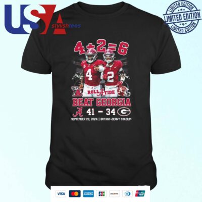 Jalen Milroe And Ryan Williams Alabama Crimson Tide 41-34 Georgia Bulldogs T-shirt