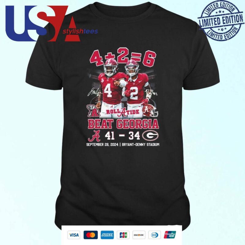 Jalen Milroe And Ryan Williams Alabama Crimson Tide 41-34 Georgia Bulldogs T-shirt