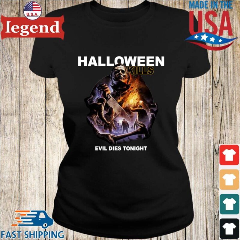 Official Halloween Kills Evil Dies Tonight Shirt Ladies den-min