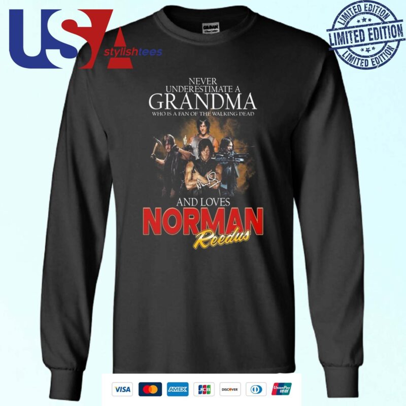 Norman Reedus Never Underestimate Grandma Who Love Reedus Signature Sweater