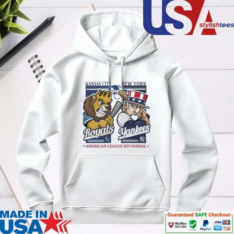 Official Kansas City Royals Vs New York Yankees Mlb American League Divisionals 2024 Mascots Logo hoodie