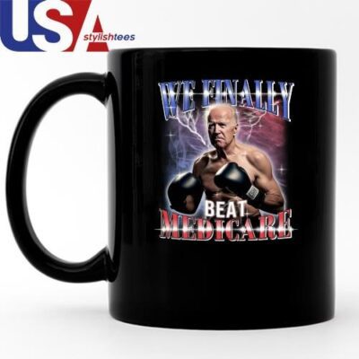 Official We Finally Beat Medicare Joe Biden Boxing 2024 Political Meme Mug, Tumbler