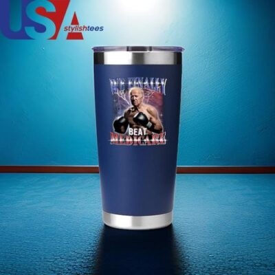 Official We Finally Beat Medicare Joe Biden Boxing 2024 Political Meme Mug, Tumbler Tumbler 20oz Black