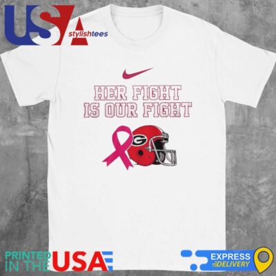Pink Out Tackle Breast Cancer Georgia Bulldogs Her Fight Is Out Fight Shirt