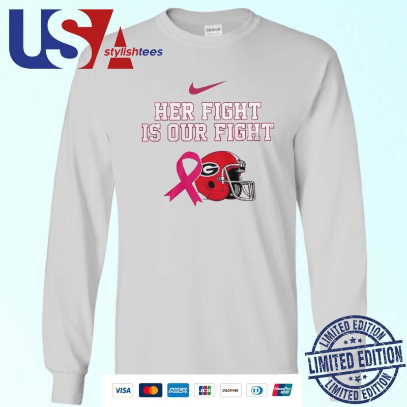 Pink Out Tackle Breast Cancer Georgia Bulldogs Her Fight Is Out Fight Sweater