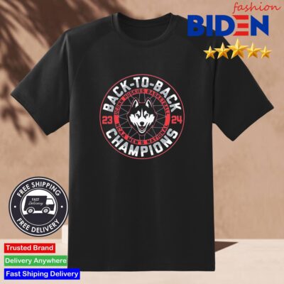 UConn Huskies Back-To-Back NCAA Men's Basketball National Champions Logo Shirt