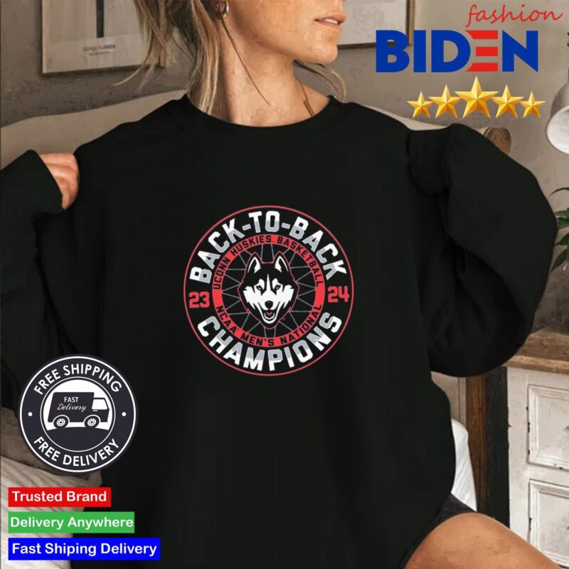 UConn Huskies Back-To-Back NCAA Men's Basketball National Champions Logo Shirt Sweater Den