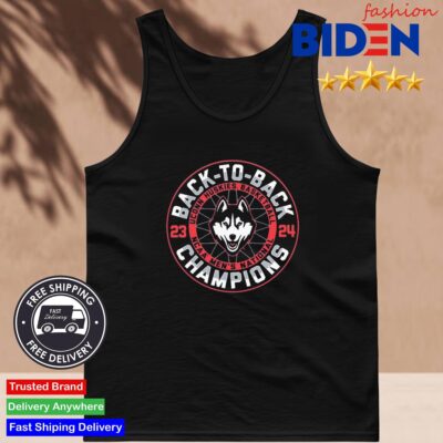 UConn Huskies Back-To-Back NCAA Men's Basketball National Champions Logo Shirt Tank Top Den